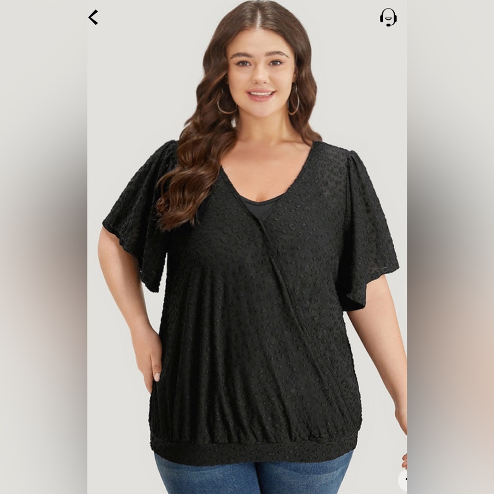 BloomChic Black Textured Blouse